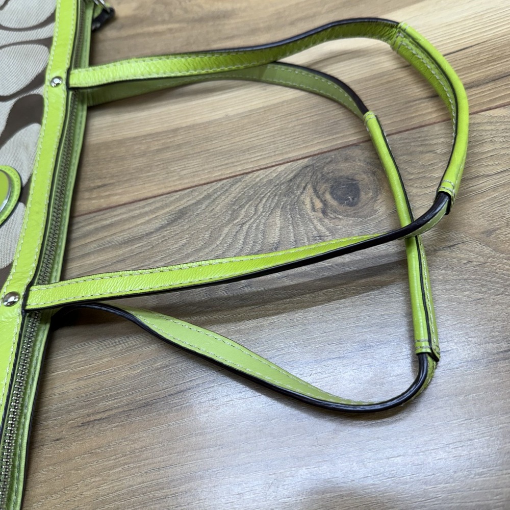 Coach Y2K Signature Stripe Kiwi Tote Zip Toe Bag - Picture 11 of 15